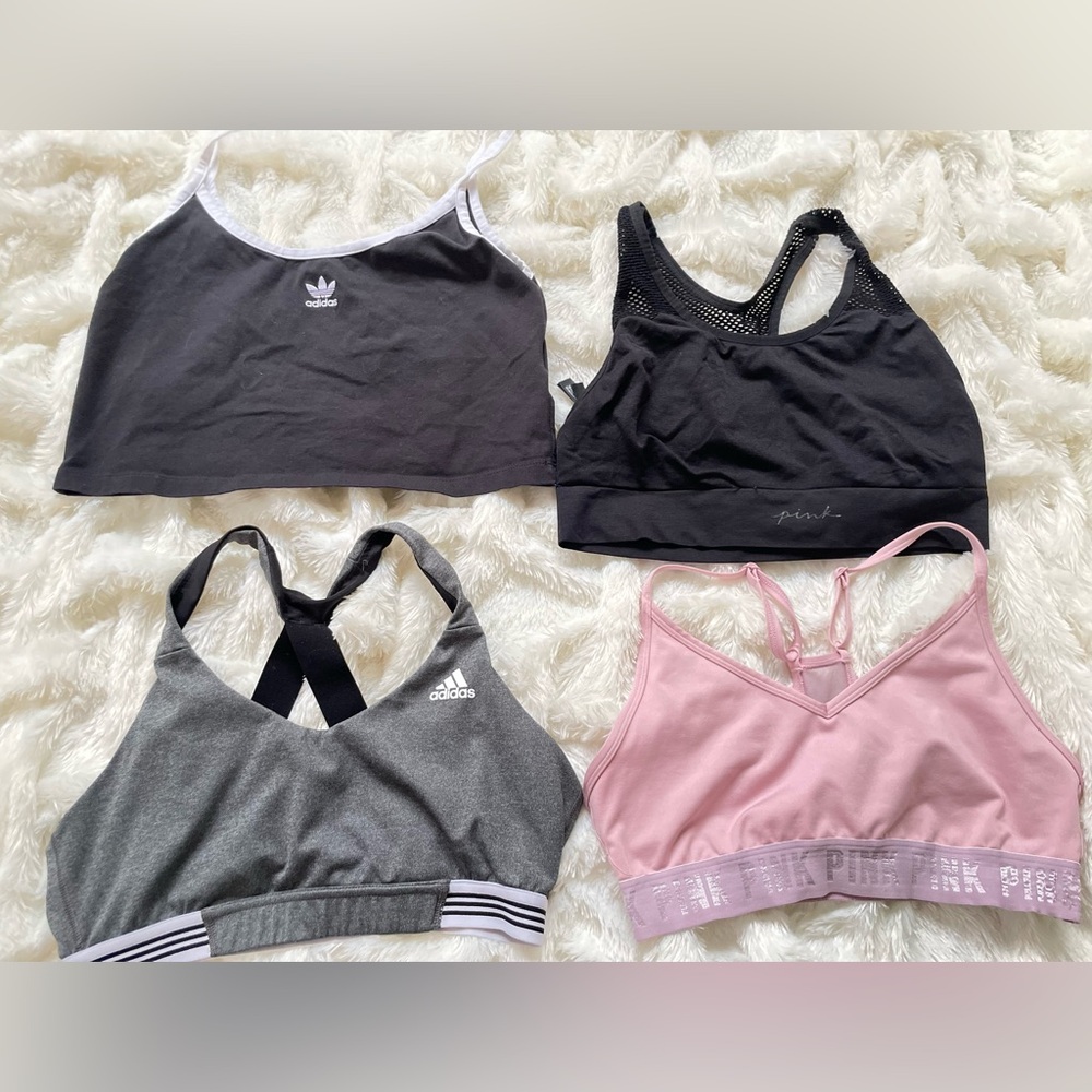 PINK Victoria's Secret Black and Pink Sports Bras